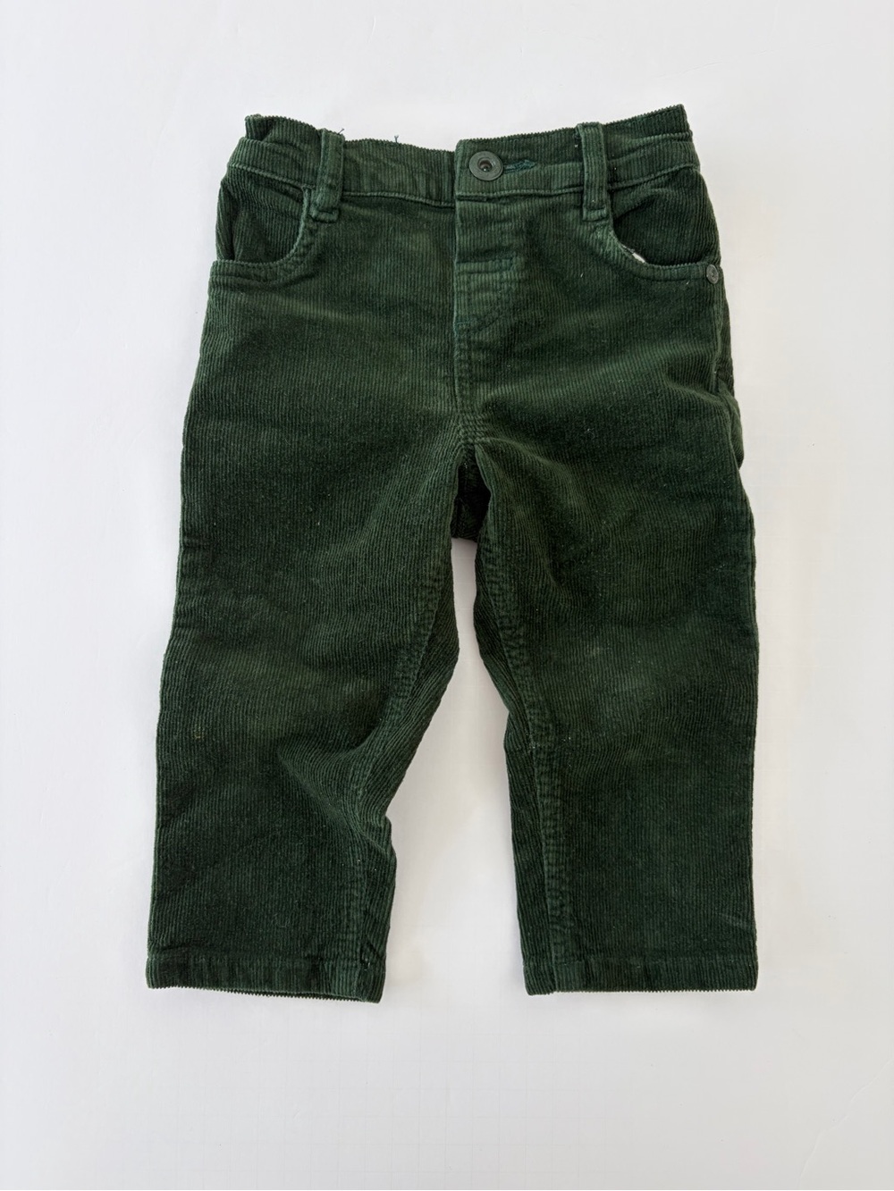 Max Kids Green Corduroy Pants Size 12-18 Months Boys Straight Leg Casual Pants
